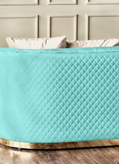 Fiona 3 Seater Velvet  Sofa - Sky Blue - L247cm x W94cm x H81cm - Cotton Home