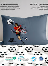 Kids Duvet Cover Set - 4 Pc - Foot Ball Player Print 160x220cm | Cotton Home - Cotton Home