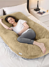 Serenity Velvet Pregnancy Pillow G-Shape Full Body Pillow  With Removable Cover - Cotton Home