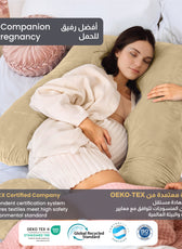 Serenity Velvet Pregnancy Pillow G-Shape Full Body Pillow  With Removable Cover - Cotton Home
