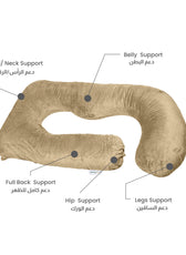 Serenity Velvet Pregnancy Pillow G-Shape Full Body Pillow  With Removable Cover - Cotton Home
