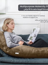 Serenity Velvet Pregnancy Pillow G-Shape Full Body Pillow With Removable Cover Brown