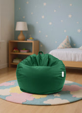 Kids Bean Bag Chair Premium PU Leather 50x80x80cm - Emerald Green