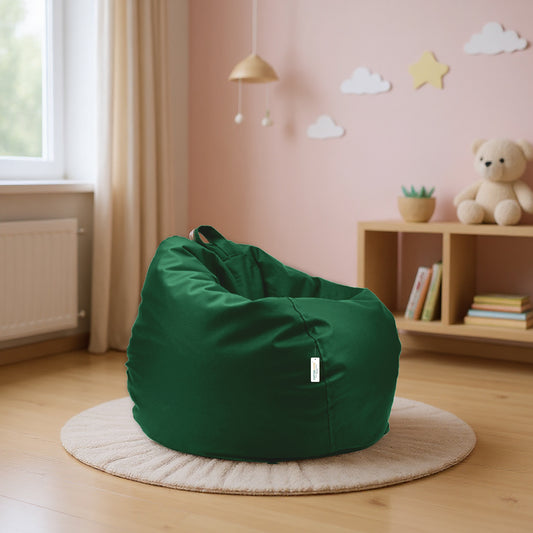 Kids Bean Bag Chair Premium PU Leather 50x80x80cm - Emerald Green