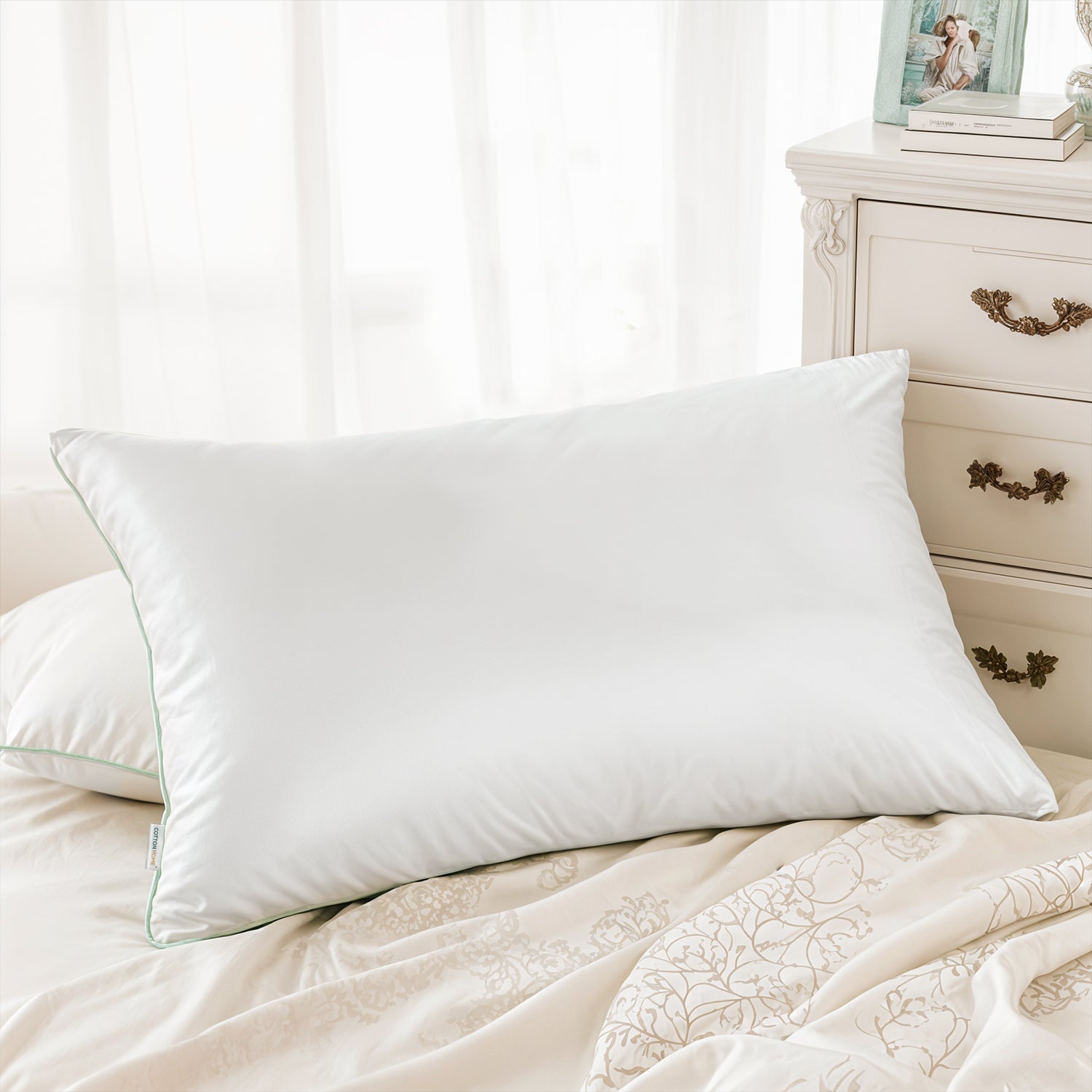 Bamboo Silk Filled Pillow 50x75cm Pack of 2  White - Cotton Home
