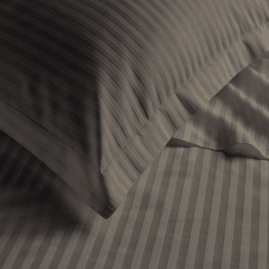 6 Piece  Duvet Cover Set 220x240cm King - Gray Stripe - Cotton Home