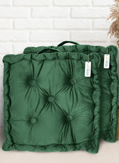 Serenity Velvet Multipurpose Seat Cushion 40x40cm  Pack of 2  Square Shape Seating - Cotton Home