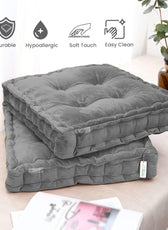 Serenity Velvet Multipurpose Seat Cushion 40x40cm  Pack of 2  Square Shape Seating - Cotton Home