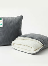 Dormella 2-in-1 Cushion with Blanket 40x40cm Cushion with 220x240cm Blanket Grey