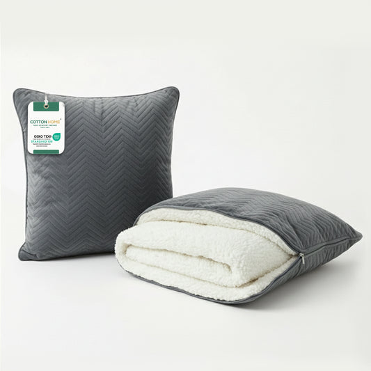 Dormella 2-in-1 Cushion with Blanket 40x40cm Cushion with 220x240cm Blanket Grey