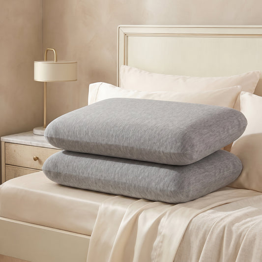 Breathable Grey Memory Foam Pillow - 40x60CM Pack of 2