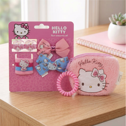 Hello Kitty Hair Accessories Set Pack of 10 with Bag