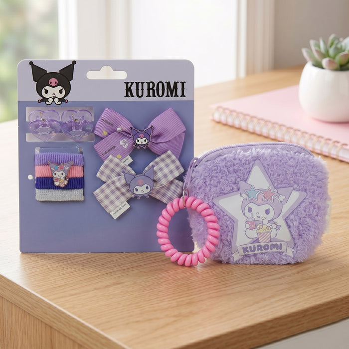Kuromi Hair Accessories Set Pack of 10 with Bag
