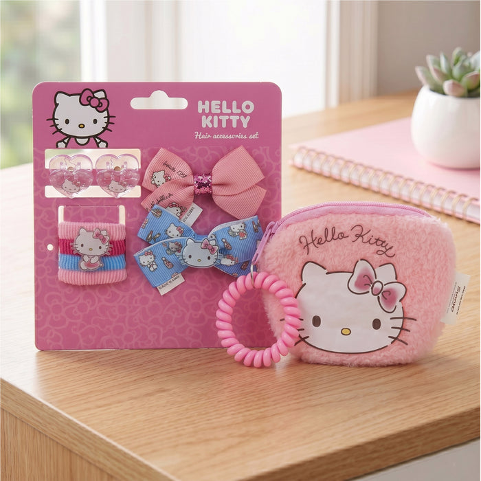 Hello Kitty Hair Accessories Set Pack of 10 with Bag