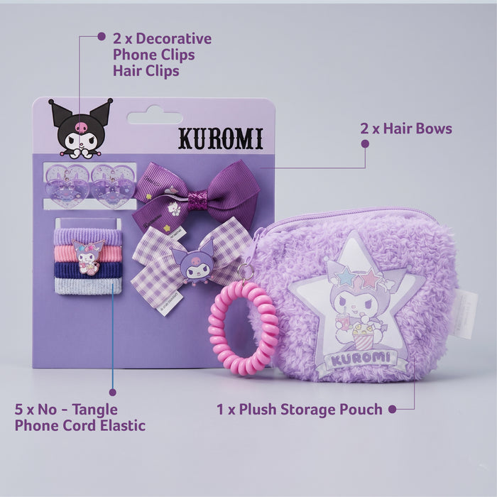 Kuromi Hair Accessories Set Pack of 10 with Bag