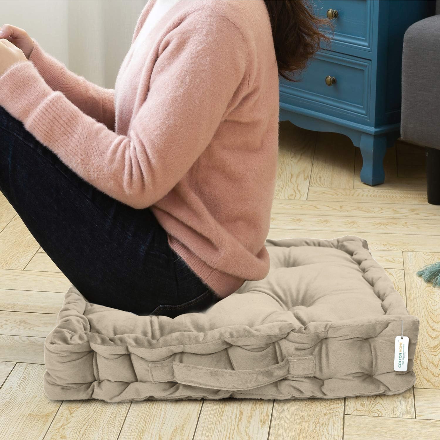Serenity Velvet Multipurpose Seat Cushion 40x40cm Square Shape Seating - Cotton Home