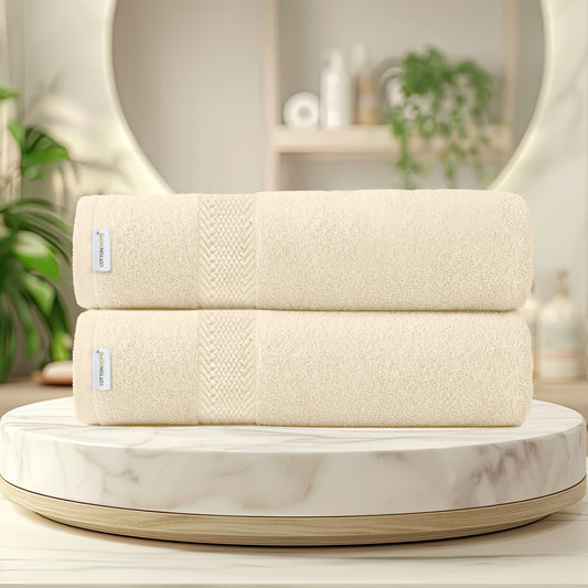 Cotton Bath Towel Pack of 2 Soft Feel, Quick Dry, Highly Absorbent Durable Towels - Cotton Home