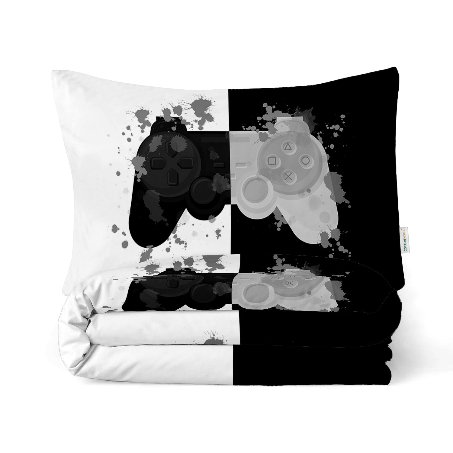 Kids Duvet Cover Set 3 Pcs - Joystick Print | 135x220cm | Microfiber | Cotton Home - Cotton Home