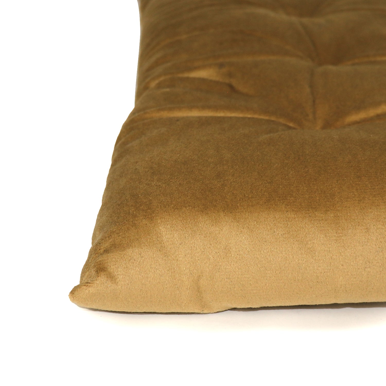 Velvet Slip Free Tufted  Chair Cushion Khaki 40x40cm - Pack of 2 - Cotton Home