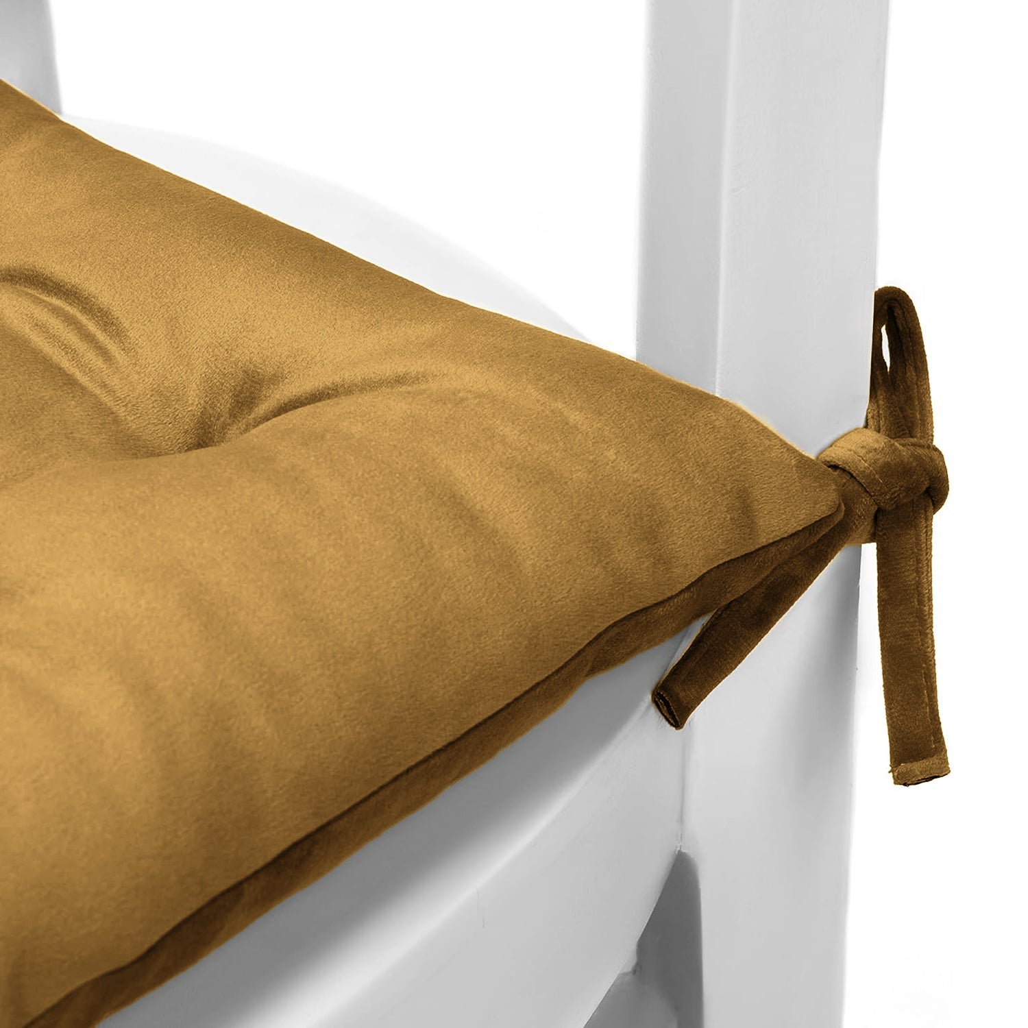 Velvet Slip Free Tufted  Chair Cushion Khaki 40x40cm - Pack of 2 - Cotton Home