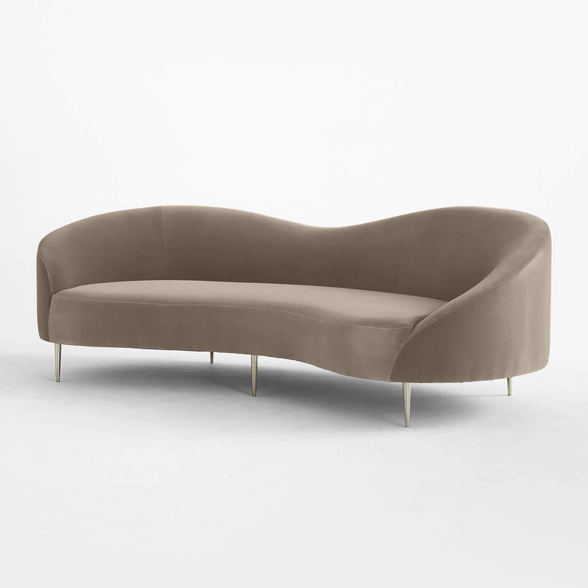 Luxe Lounge Luxurious Camel Velvet 3 Seater Sofa - 241cm Chic & Comfortable Lounge Seating - Cotton Home