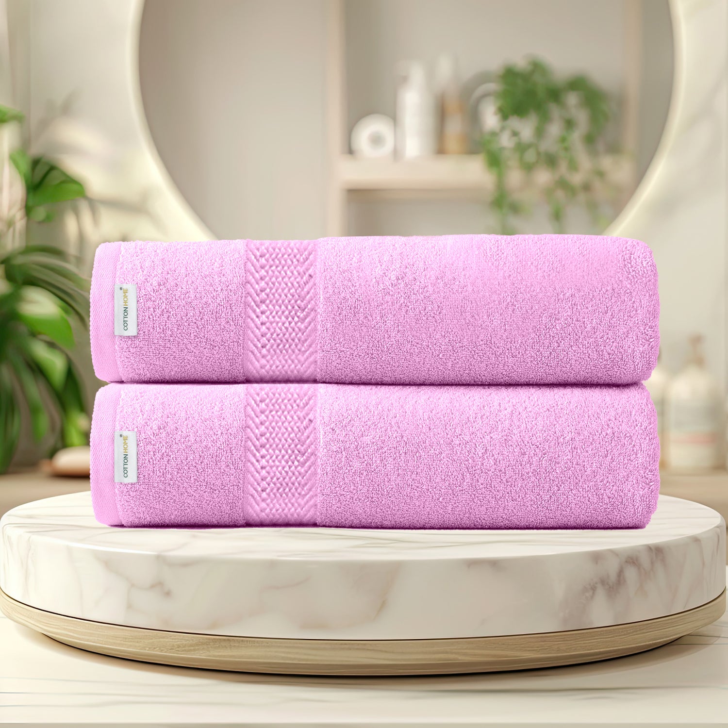 Cotton Bath Towel Pack of 2 Soft Feel, Quick Dry, Highly Absorbent Durable Towels - Cotton Home