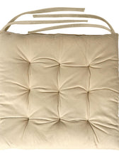 Velvet Slip Free Tufted  Chair Cushion Light Beige 40x40cm - Pack of 2 - Cotton Home