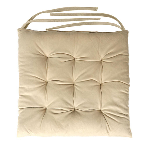 Velvet Slip Free Tufted  Chair Cushion Light Beige 40x40cm - Pack of 2 - Cotton Home