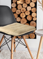 Velvet Slip Free Tufted  Chair Cushion Light Beige 40x40cm - Pack of 4 - Cotton Home