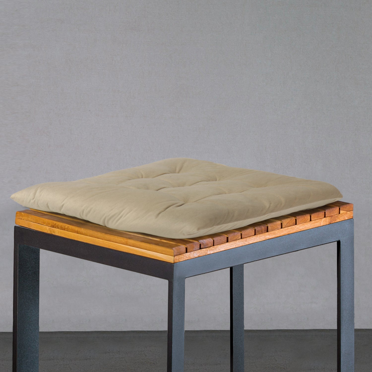 Velvet Slip Free Tufted  Chair Cushion Light Beige 40x40cm - Pack of 2 - Cotton Home