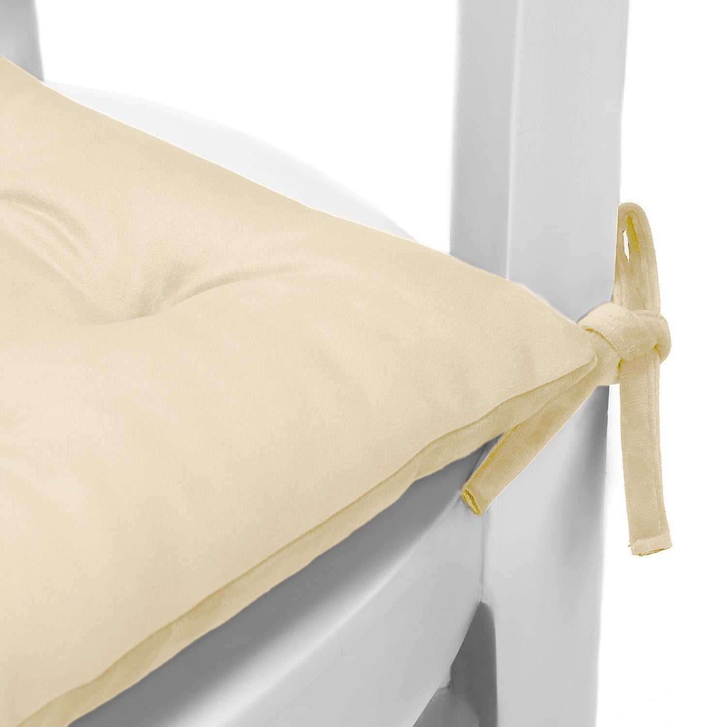 Velvet Slip Free Tufted  Chair Cushion Light Beige 40x40cm - Pack of 4 - Cotton Home