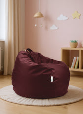 Kids Bean Bag Chair Premium PU Leather 50x80x80cm - Maroon