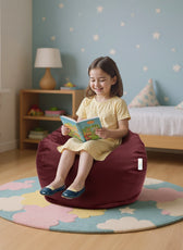 Kids Bean Bag Chair Premium PU Leather 50x80x80cm - Maroon