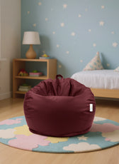 Kids Bean Bag Chair Premium PU Leather 50x80x80cm - Maroon