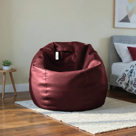 Adult Bean Bag Chair Premium PU Leather  62x105cm - Maroon