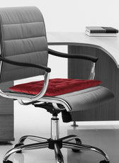 Velvet Slip Free Tufted  Chair Cushion Maroon 40x40cm - Pack of 2 - Cotton Home