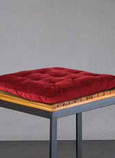 Velvet Slip Free Tufted  Chair Cushion Maroon 40x40cm - Pack of 2 - Cotton Home