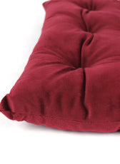Velvet Slip Free Tufted  Chair Cushion Maroon 40x40cm - Pack of 2 - Cotton Home