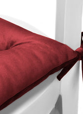Velvet Slip Free Tufted  Chair Cushion Maroon 40x40cm - Pack of 2 - Cotton Home