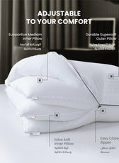 Triton Premium Cotton Three-in-One Adjustable Layer Cotton Pillow with Down Alternative filling 50x75 cm - Cotton Home