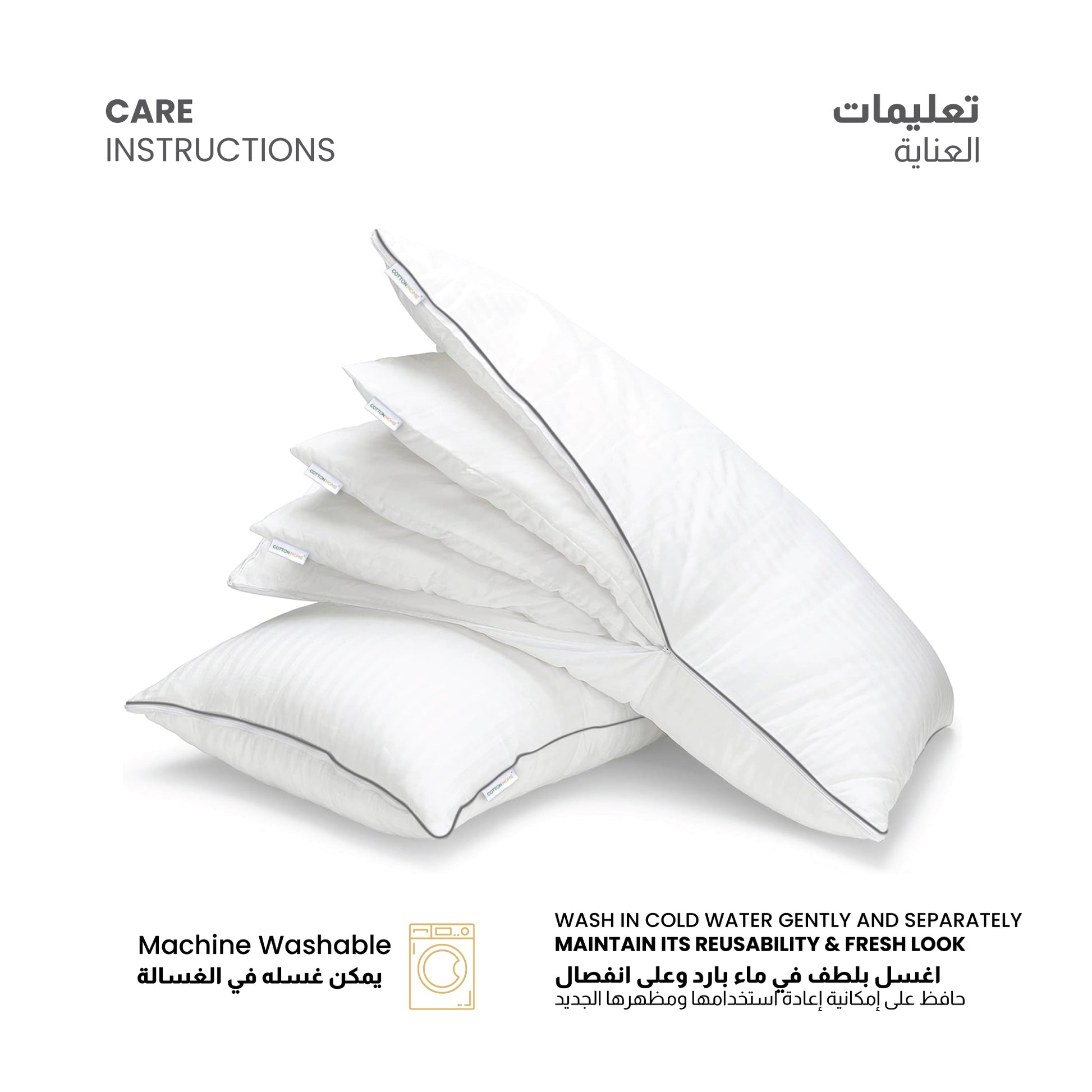 Triton Premium Cotton Three-in-One Adjustable Layer Cotton Pillow with Down Alternative filling 50x75 cm - Cotton Home