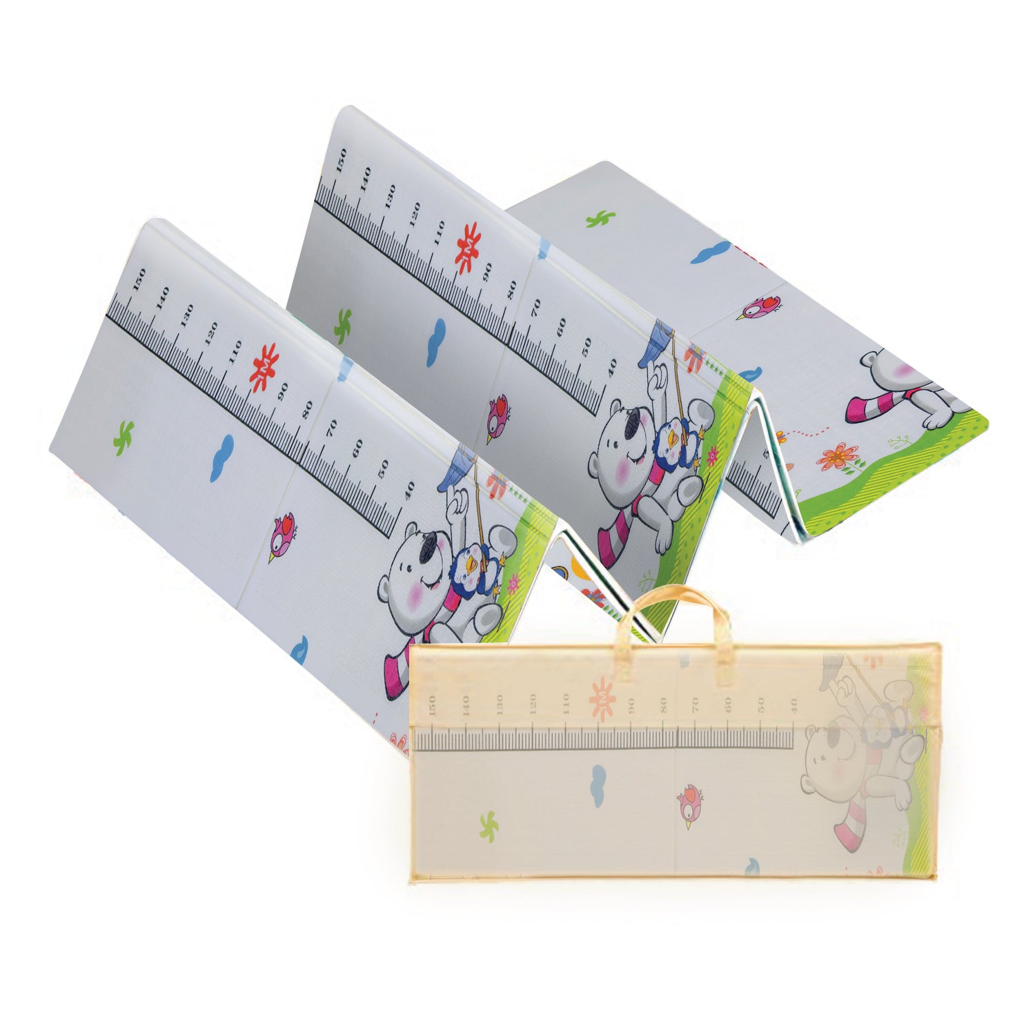 Baby Crawling Mat 200x180CM Large Reversible Waterproof, Non-Slip Play Mat with Animals Design