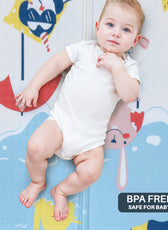 Baby Crawling Mat 200x180CM Large Reversible Waterproof, Non-Slip Play Mat with Beach Design