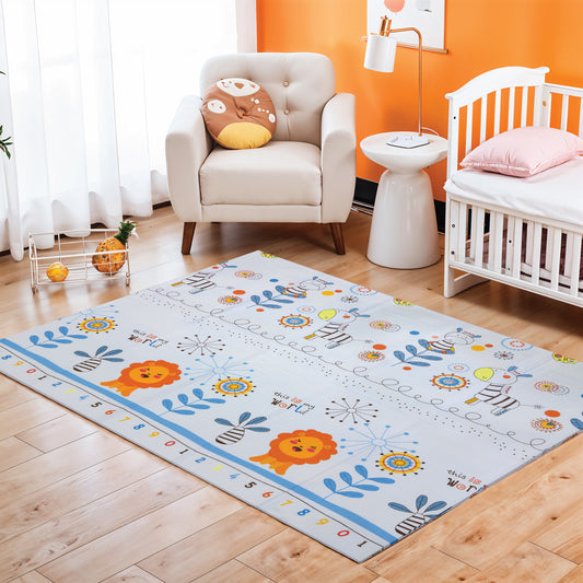 Baby Crawling Mat 200x180CM Large Reversible Waterproof, Non-Slip Play Mat with Penguin Design