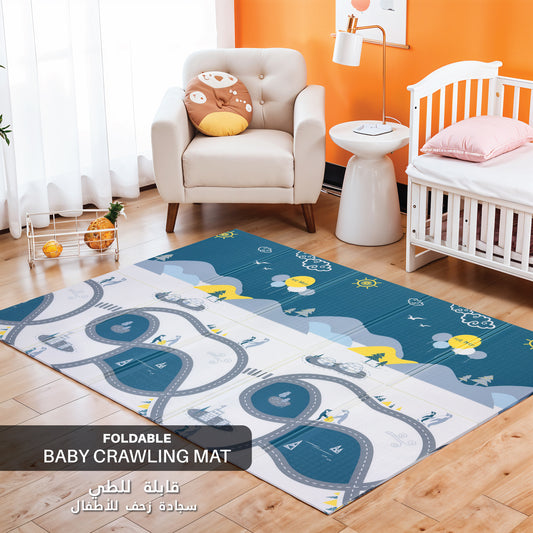 Baby Crawling Mat 200x180CM Large Reversible Waterproof, Non-Slip Play Mat with Penguin Design
