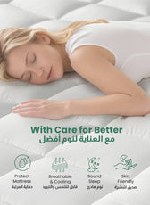 Mattress Topper 140x200+5cm - White - Cotton Home