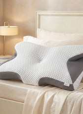 Ergo Memory Foam Pillow with Breathable, Washable Cover  64x40x12cm