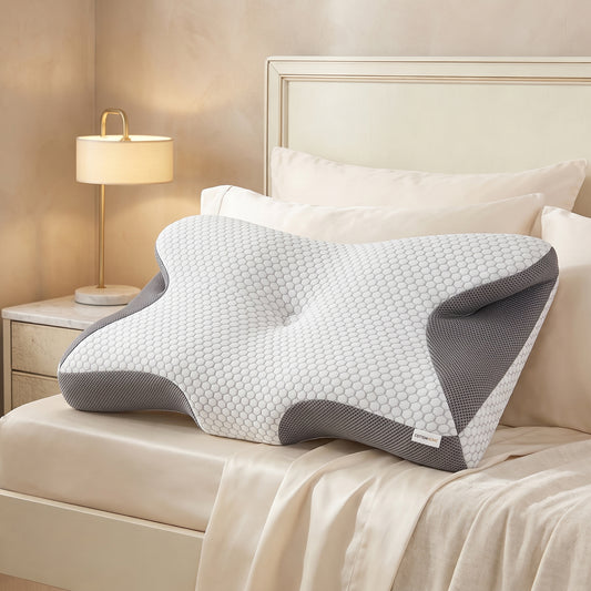 Ergo Memory Foam Pillow with Breathable, Washable Cover  64x40x12cm