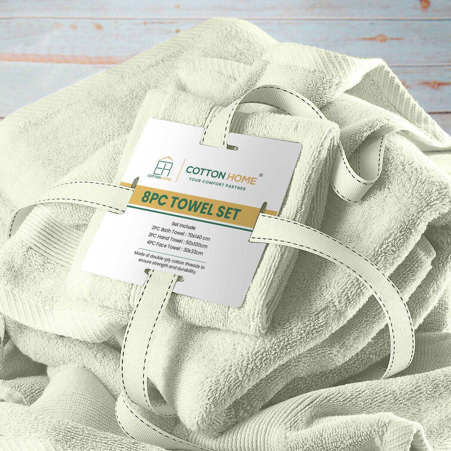 Cotton Home Ultimate Towel Collection - 8 Piece Bundle Mint - Cotton Home