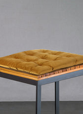 Velvet Slip Free Tufted  Chair Cushion Mustard 40x40cm - Cotton Home